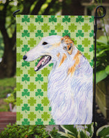 Borzoi St. Patrick's Day Shamrock Portrait Flag Garden Size