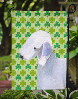 Bedlington Terrier St. Patrick's Day Shamrock Portrait Flag Garden Size