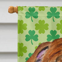 Bulldog English St. Patrick's Day Shamrock Flag Canvas House Size