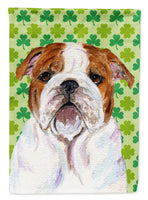 Bulldog English St. Patrick's Day Shamrock Flag Canvas House Size