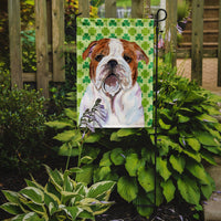 Bulldog English St. Patrick's Day Shamrock Portrait Flag Garden Size