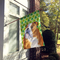 Bulldog English St. Patrick's Day Shamrock Flag Canvas House Size