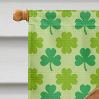 Bulldog English St. Patrick's Day Shamrock Flag Canvas House Size