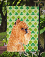 Brussels Griffon St. Patrick's Day Shamrock Portrait Flag Garden Size