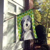 Bearded Collie St. Patrick's Day Shamrock Portrait Flag Canvas House Size