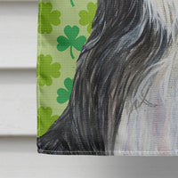 Bearded Collie St. Patrick's Day Shamrock Portrait Flag Canvas House Size