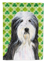 Bearded Collie St. Patrick's Day Shamrock Portrait Flag Canvas House Size