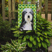 Bearded Collie St. Patrick's Day Shamrock Portrait Flag Garden Size