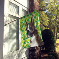 Boxer St. Patrick's Day Shamrock Portrait Flag Canvas House Size