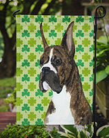 Boxer St. Patrick's Day Shamrock Portrait Flag Garden Size