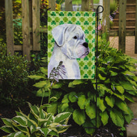 Boxer St. Patrick's Day Shamrock Portrait Flag Garden Size