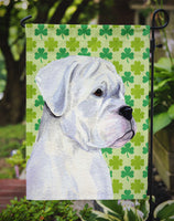 Boxer St. Patrick's Day Shamrock Portrait Flag Garden Size