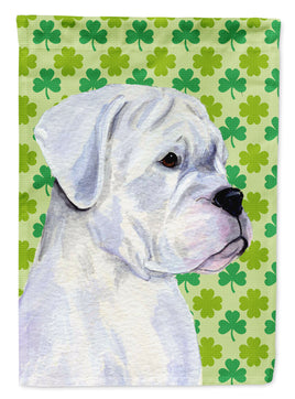 Boxer St. Patrick's Day Shamrock Portrait Flag Garden Size