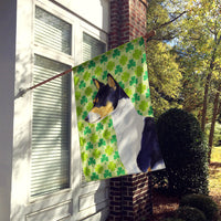 Basenji St. Patrick's Day Shamrock Portrait Flag Canvas House Size