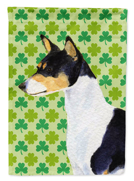 Basenji St. Patrick's Day Shamrock Portrait Flag Canvas House Size