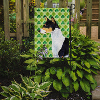 Basenji St. Patrick's Day Shamrock Portrait Flag Garden Size