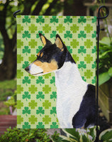 Basenji St. Patrick's Day Shamrock Portrait Flag Garden Size