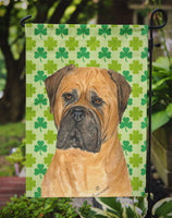 Bullmastiff St. Patrick's Day Shamrock Portrait Flag Garden Size