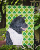 Akita St. Patrick's Day Shamrock Portrait Flag Garden Size