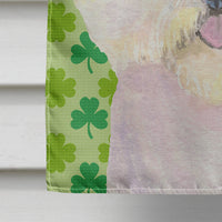 Bichon Frise St. Patrick's Day Shamrock Portrait Flag Canvas House Size