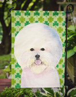 Bichon Frise St. Patrick's Day Shamrock Portrait Flag Garden Size