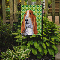 Basset Hound St. Patrick's Day Shamrock Portrait Flag Garden Size