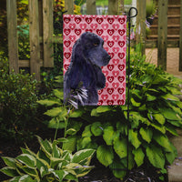 Black Cocker Spaniel Hearts Love Valentine's Day Flag Garden Size