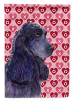 Black Cocker Spaniel Hearts Love Valentine's Day Flag Garden Size