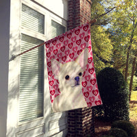 Chihuahua Hearts Love and Valentine's Day Portrait Flag Canvas House Size