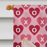 Chihuahua Hearts Love and Valentine's Day Portrait Flag Canvas House Size