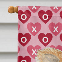 Chihuahua Hearts Love and Valentine's Day Portrait Flag Canvas House Size