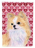 Chihuahua Hearts Love and Valentine's Day Portrait Flag Canvas House Size