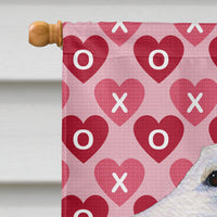 Borzoi Hearts Love and Valentine's Day Portrait Flag Canvas House Size