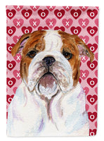 Bulldog English Hearts Love Valentine's Day Flag Garden Size