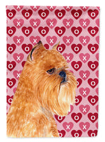 Brussels Griffon Hearts Love and Valentine's Day  Flag Canvas House Size