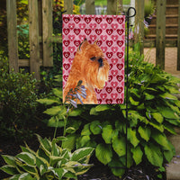 Brussels Griffon Hearts Love and Valentine's Day Portrait Flag Garden Size