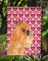 Brussels Griffon Hearts Love and Valentine's Day Portrait Flag Garden Size