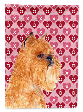 Brussels Griffon Hearts Love and Valentine's Day Portrait Flag Garden Size