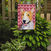 Bull Terrier Hearts Love and Valentine's Day Portrait Flag Garden Size