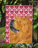 Chow Chow Hearts Love and Valentine's Day Portrait Flag Garden Size