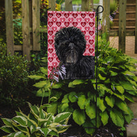 Affenpinscher Hearts Love and Valentine's Day Portrait Flag Garden Size