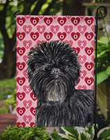 Affenpinscher Hearts Love and Valentine's Day Portrait Flag Garden Size