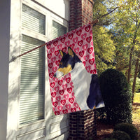 Basenji Hearts Love and Valentine's Day Portrait Flag Canvas House Size