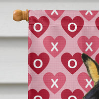 Basenji Hearts Love and Valentine's Day Portrait Flag Canvas House Size