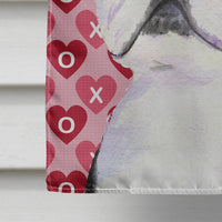 Boston Terrier Hearts Love and Valentine's Day Portrait Flag Canvas House Size