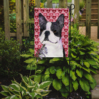 Boston Terrier Hearts Love Valentine's Day Flag Garden Size