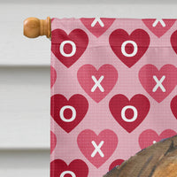 Bullmastiff Hearts Love and Valentine's Day Portrait Flag Canvas House Size