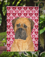 Bullmastiff Hearts Love and Valentine's Day Portrait Flag Garden Size