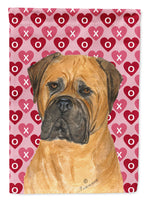 Bullmastiff Hearts Love and Valentine's Day Portrait Flag Garden Size