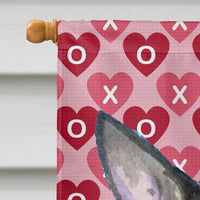 Chihuahua Hearts Love and Valentine's Day Portrait Flag Canvas House Size